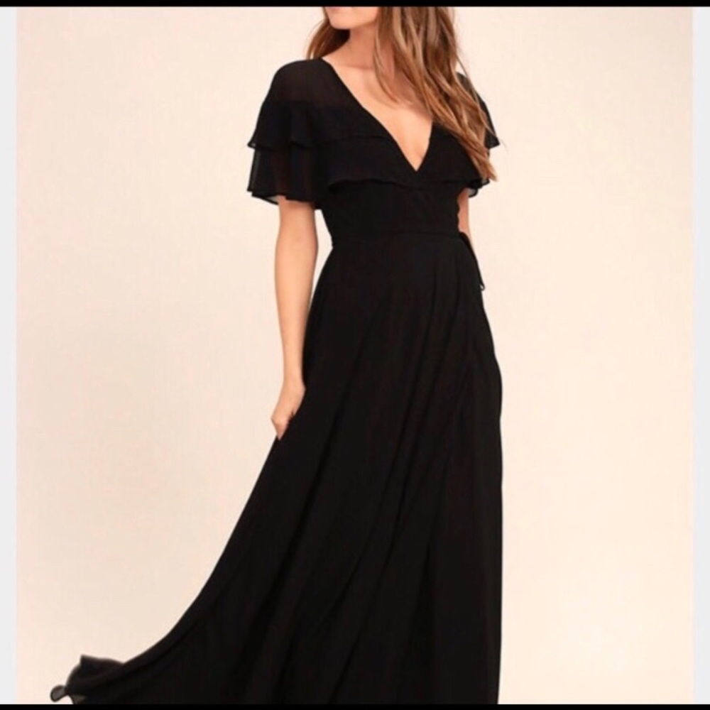 Lulus Black Wrap Dress